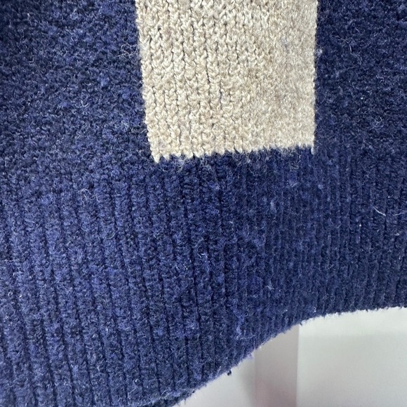 Madewell Women's Cardiff Checkerboard Crewneck Sweater Blue Beige Size S - Picture 6 of 8